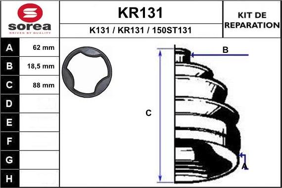 EAI KR131 - Пыльник, приводной вал autosila-amz.com