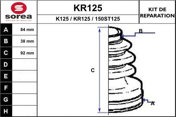 EAI KR125 - Пыльник, приводной вал autosila-amz.com