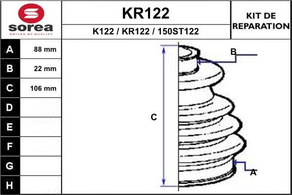 EAI KR122 - Пыльник, приводной вал autosila-amz.com