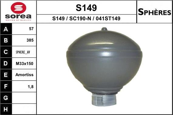 EAI S149 - Гидроаккумулятор, подвеска / амортизация autosila-amz.com