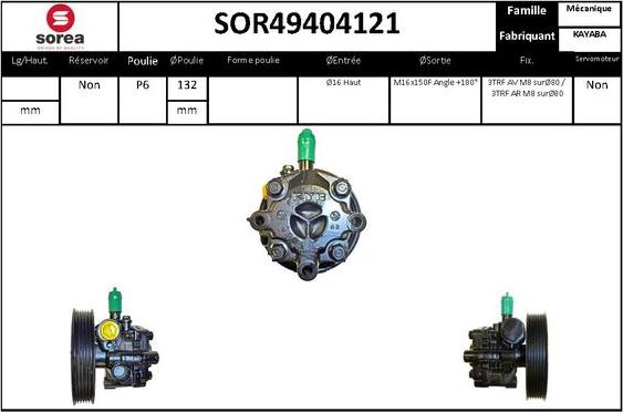 EAI SOR49404121 - Гидравлический насос, рулевое управление, ГУР autosila-amz.com