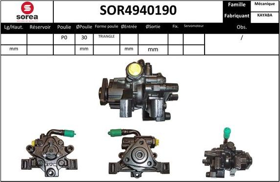 EAI SOR4940190 - Гидравлический насос, рулевое управление, ГУР autosila-amz.com