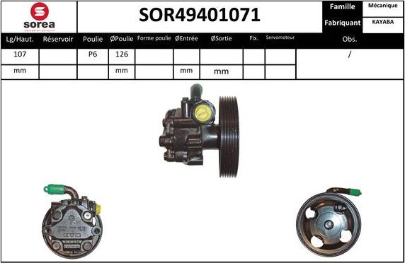 EAI SOR49401071 - Гидравлический насос, рулевое управление, ГУР autosila-amz.com
