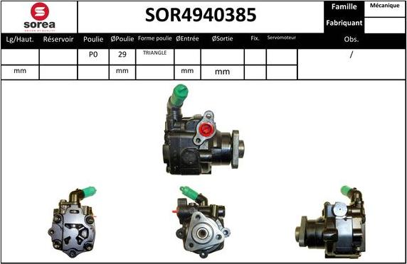 EAI SOR4940385 - Гидравлический насос, рулевое управление, ГУР autosila-amz.com