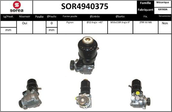 EAI SOR4940375 - Гидравлический насос, рулевое управление, ГУР autosila-amz.com