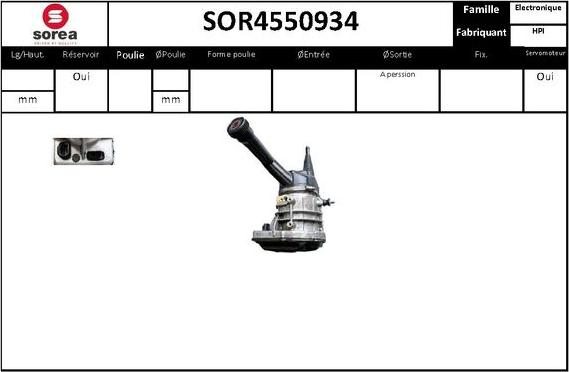 EAI SOR4550934 - Гидравлический насос, рулевое управление, ГУР autosila-amz.com