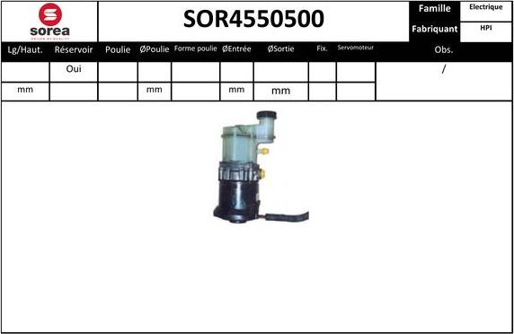 EAI SOR4550500 - Гидравлический насос, рулевое управление, ГУР autosila-amz.com