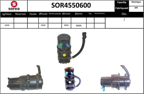 EAI SOR4550600 - Гидравлический насос, рулевое управление, ГУР autosila-amz.com