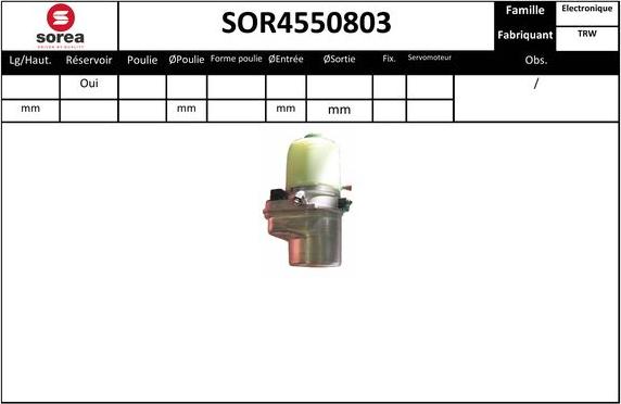 EAI SOR4550803 - Гидравлический насос, рулевое управление, ГУР autosila-amz.com