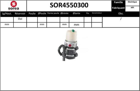 EAI SOR4550300 - Гидравлический насос, рулевое управление, ГУР autosila-amz.com