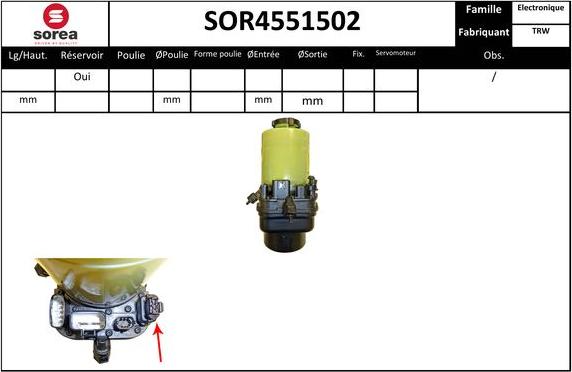 EAI SOR4551502 - Гидравлический насос, рулевое управление, ГУР autosila-amz.com