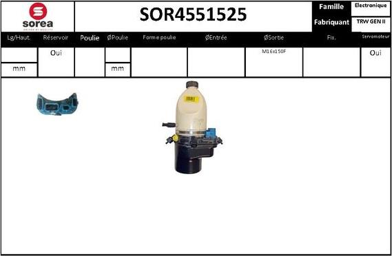 EAI SOR4551525 - Гидравлический насос, рулевое управление, ГУР autosila-amz.com