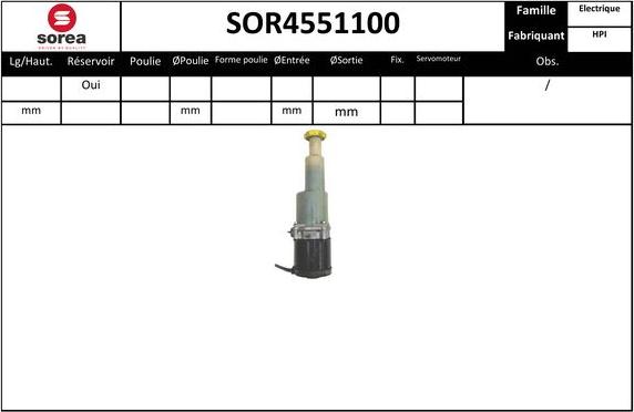 EAI SOR4551100 - Гидравлический насос, рулевое управление, ГУР autosila-amz.com