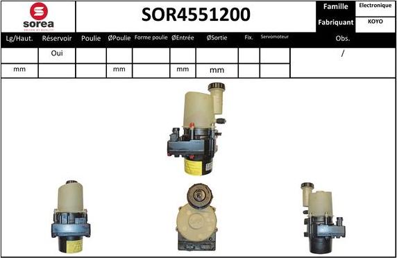EAI SOR4551200 - Гидравлический насос, рулевое управление, ГУР autosila-amz.com