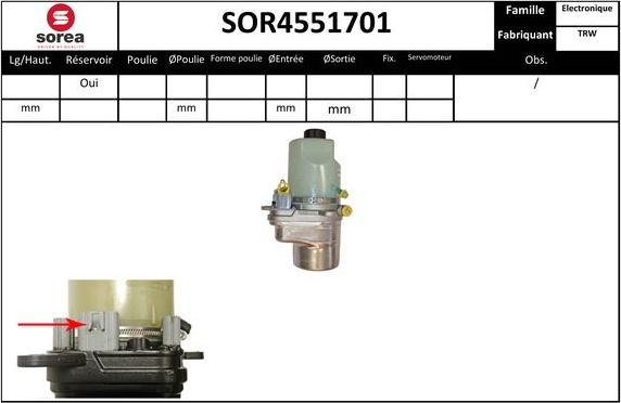 EAI SOR4551701 - Гидравлический насос, рулевое управление, ГУР autosila-amz.com