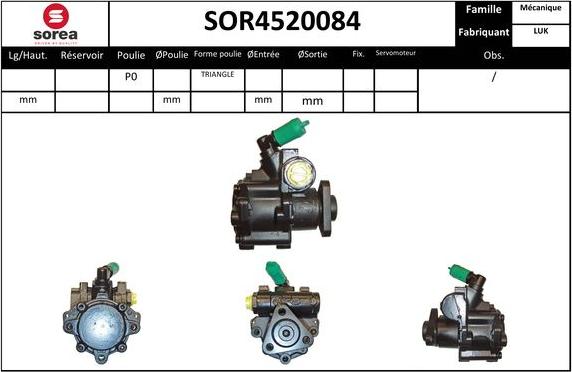 EAI SOR4520084 - Гидравлический насос, рулевое управление, ГУР autosila-amz.com