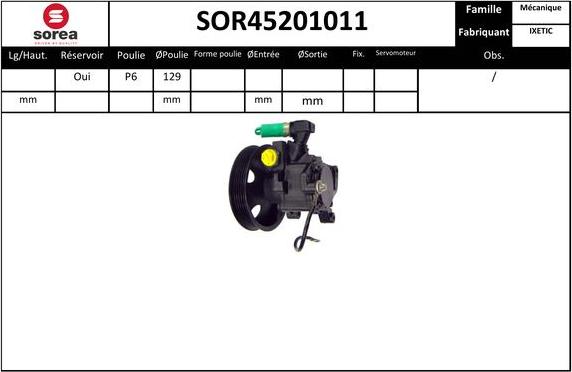 EAI SOR45201011 - Гидравлический насос, рулевое управление, ГУР autosila-amz.com
