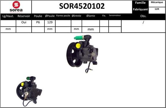 EAI SOR4520102 - Гидравлический насос, рулевое управление, ГУР autosila-amz.com