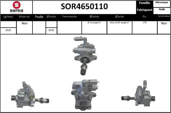 EAI SOR4650110 - Гидравлический насос, рулевое управление, ГУР autosila-amz.com