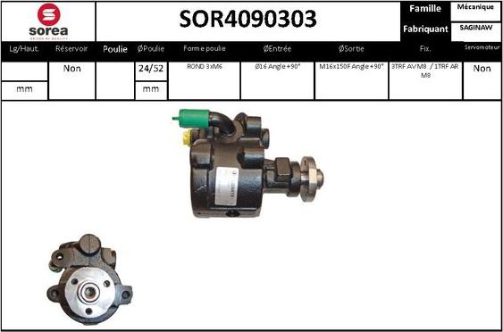 EAI SOR4090303 - Гидравлический насос, рулевое управление, ГУР autosila-amz.com