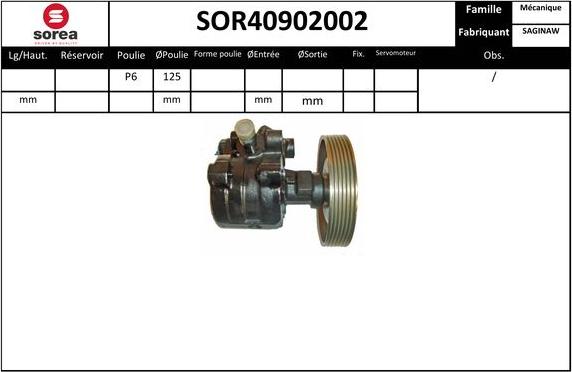 EAI SOR40902002 - Гидравлический насос, рулевое управление, ГУР autosila-amz.com