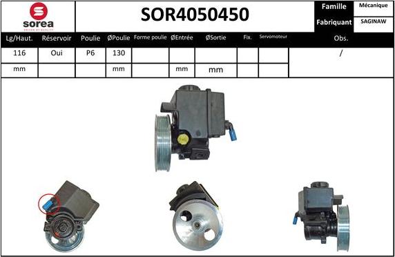 EAI SOR4050450 - Гидравлический насос, рулевое управление, ГУР autosila-amz.com