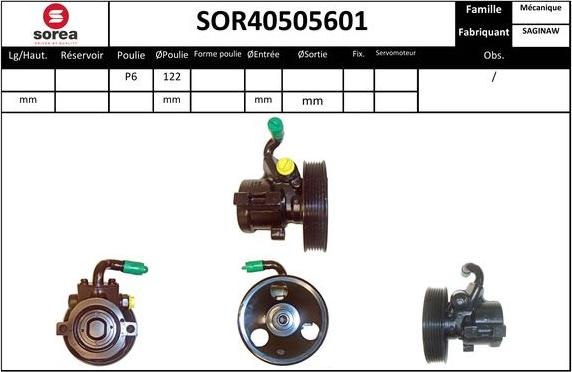 EAI SOR40505601 - Гидравлический насос, рулевое управление, ГУР autosila-amz.com