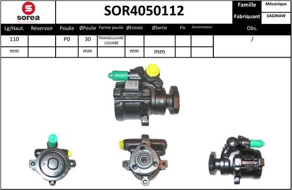 EAI SOR4050112 - Гидравлический насос, рулевое управление, ГУР autosila-amz.com