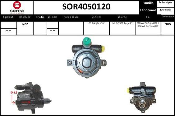 EAI SOR4050120 - Гидравлический насос, рулевое управление, ГУР autosila-amz.com