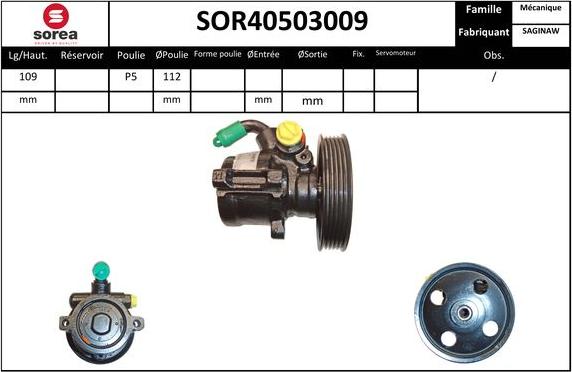 EAI SOR40503009 - Гидравлический насос, рулевое управление, ГУР autosila-amz.com