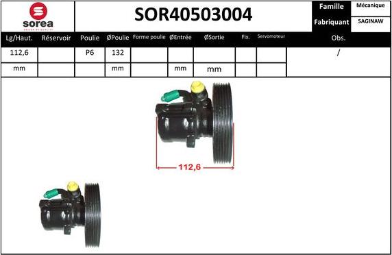 EAI SOR40503004 - Гидравлический насос, рулевое управление, ГУР autosila-amz.com