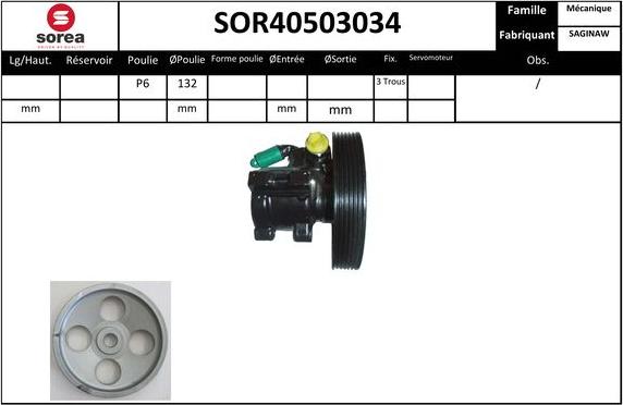 EAI SOR40503034 - Гидравлический насос, рулевое управление, ГУР autosila-amz.com