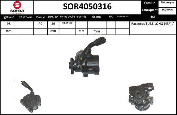 EAI SOR4050316 - Гидравлический насос, рулевое управление, ГУР autosila-amz.com