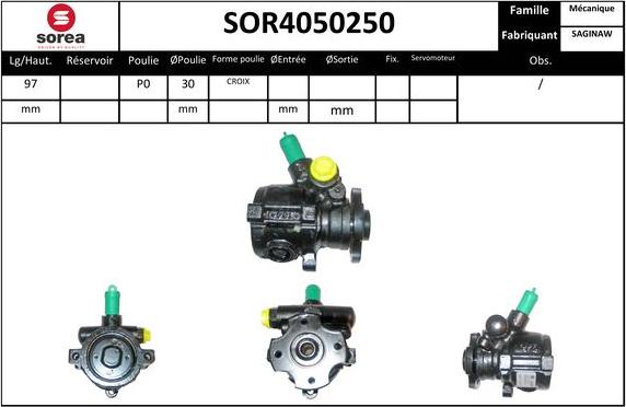 EAI SOR4050250 - Гидравлический насос, рулевое управление, ГУР autosila-amz.com