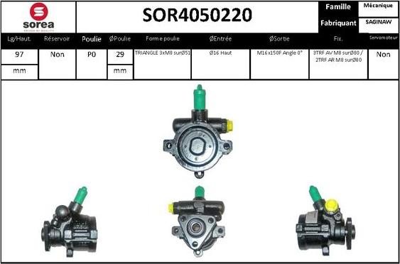 EAI SOR4050220 - Гидравлический насос, рулевое управление, ГУР autosila-amz.com