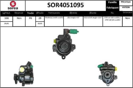EAI SOR4051095 - Гидравлический насос, рулевое управление, ГУР autosila-amz.com