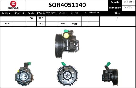 EAI SOR4051140 - Гидравлический насос, рулевое управление, ГУР autosila-amz.com