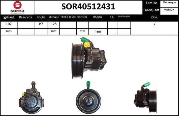 EAI SOR40512431 - Гидравлический насос, рулевое управление, ГУР autosila-amz.com