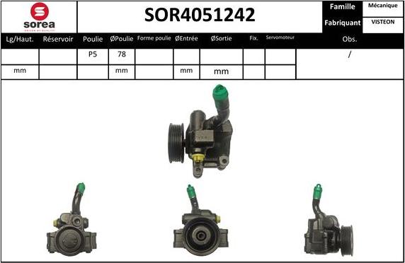 EAI SOR4051242 - Гидравлический насос, рулевое управление, ГУР autosila-amz.com