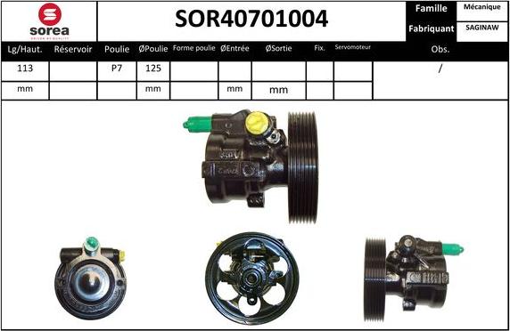 EAI SOR40701004 - Гидравлический насос, рулевое управление, ГУР autosila-amz.com