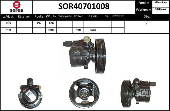 EAI SOR40701008 - Гидравлический насос, рулевое управление, ГУР autosila-amz.com