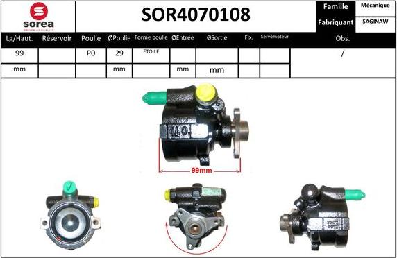 EAI SOR4070108 - Гидравлический насос, рулевое управление, ГУР autosila-amz.com