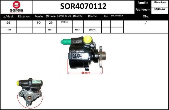 EAI SOR4070112 - Гидравлический насос, рулевое управление, ГУР autosila-amz.com