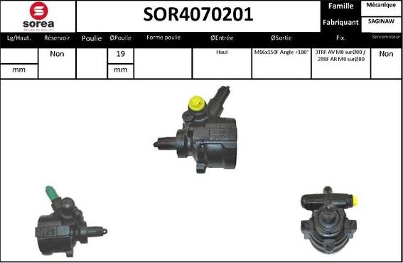 EAI SOR4070201 - Гидравлический насос, рулевое управление, ГУР autosila-amz.com