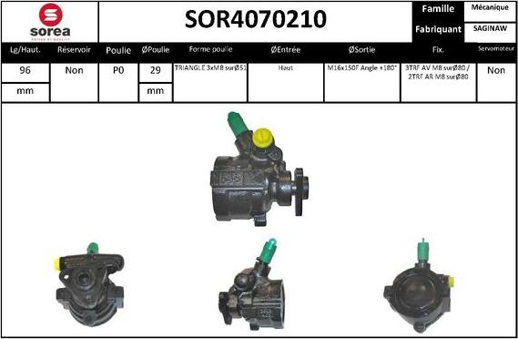 EAI SOR4070210 - Гидравлический насос, рулевое управление, ГУР autosila-amz.com