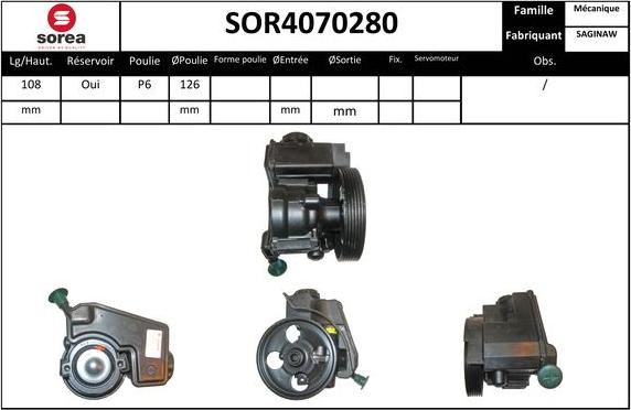 EAI SOR4070280 - Гидравлический насос, рулевое управление, ГУР autosila-amz.com
