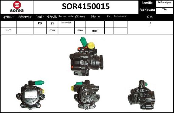 EAI SOR4150015 - Гидравлический насос, рулевое управление, ГУР autosila-amz.com