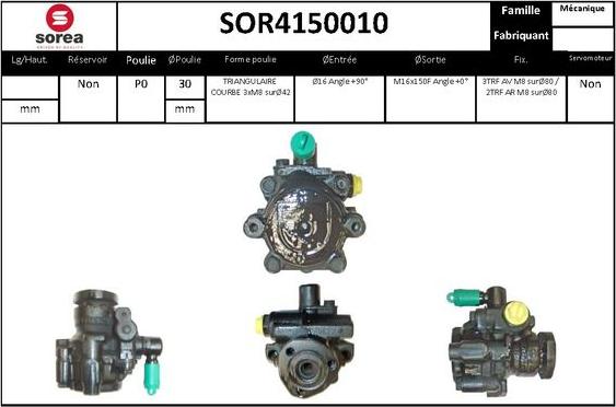 EAI SOR4150010 - Гидравлический насос, рулевое управление, ГУР autosila-amz.com