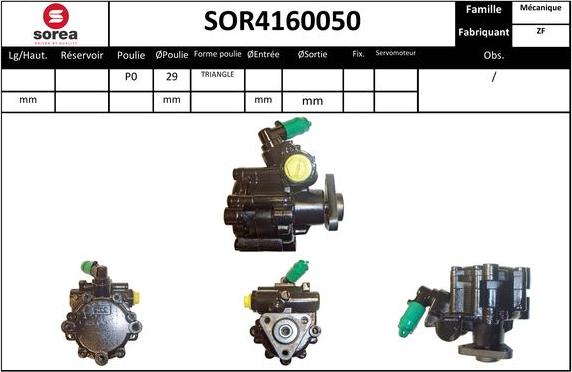 EAI SOR4160050 - Гидравлический насос, рулевое управление, ГУР autosila-amz.com
