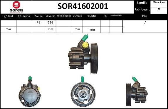 EAI SOR41602001 - Гидравлический насос, рулевое управление, ГУР autosila-amz.com